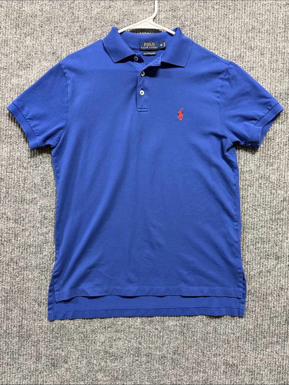Polo by Ralph Lauren Men's Cobalt Blue Polo with Red Pony